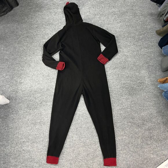 Disney Mickey One Piece Pajama Youth Girls S Small Zip Front Footless Hooded PJs - Picture 10 of 13